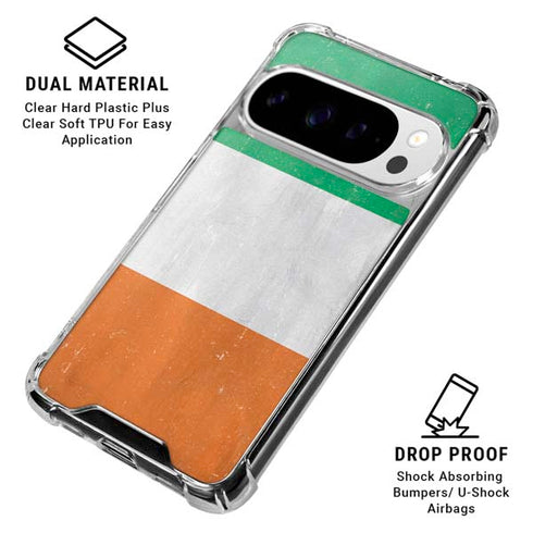 Ireland Flag Distressed Google Pixel 10 Pro XL Clear Case